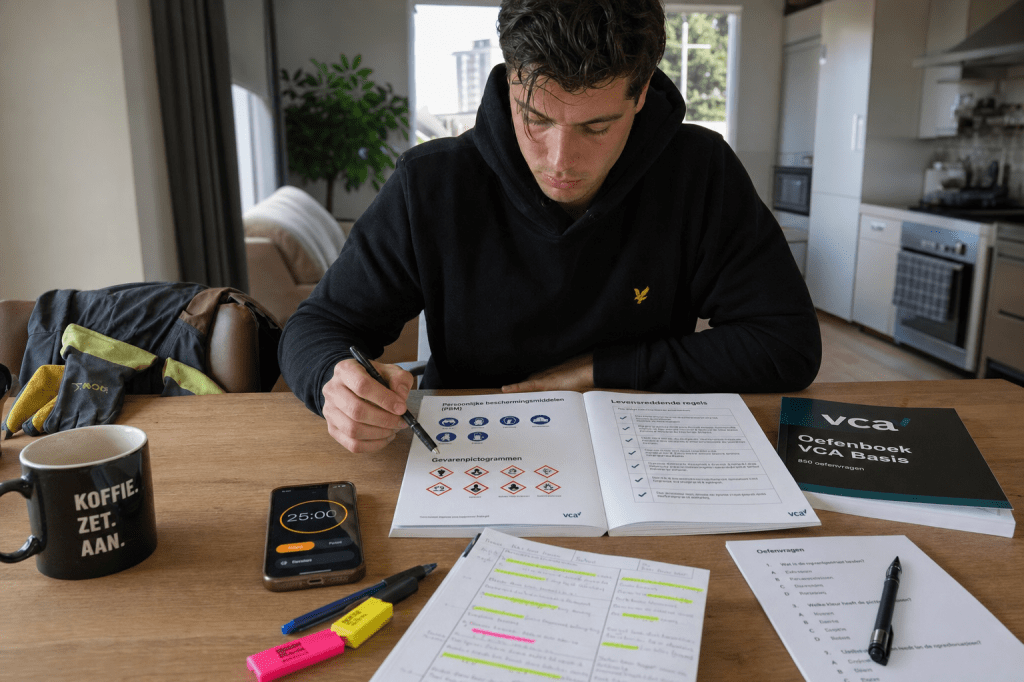 Hoe bereid je je het beste voor op het VCA basis examen: welke onderwerpen komen het vaakst terug en welke oefenvragen helpen het&nbsp;meest?