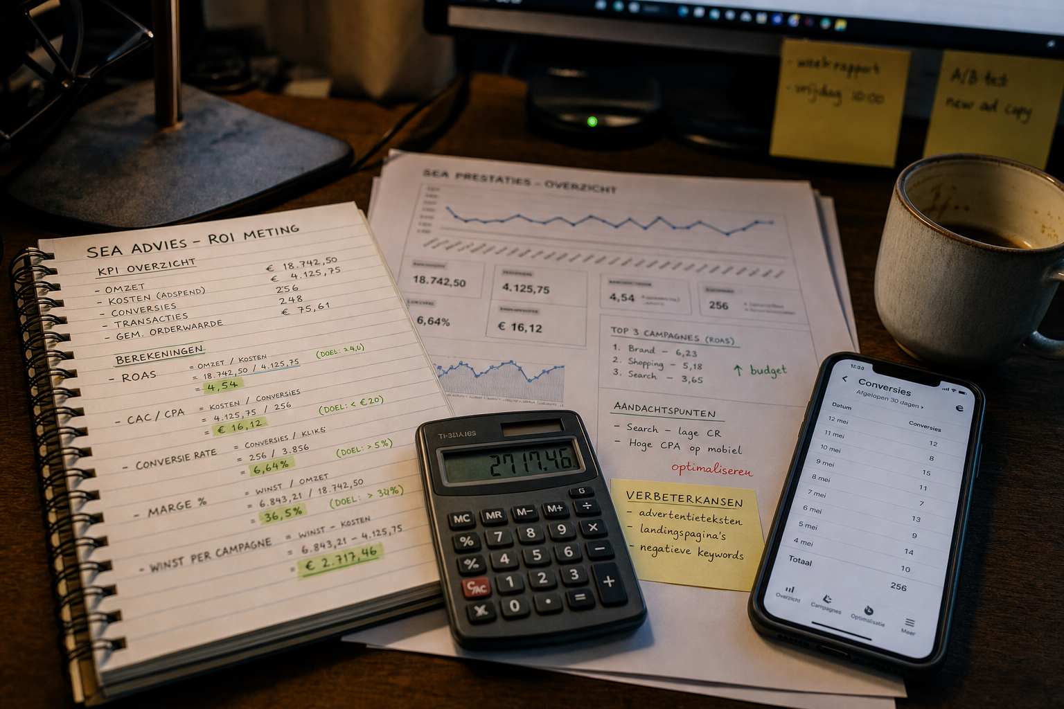 KPI dashboard for SEA campaign performance tracking